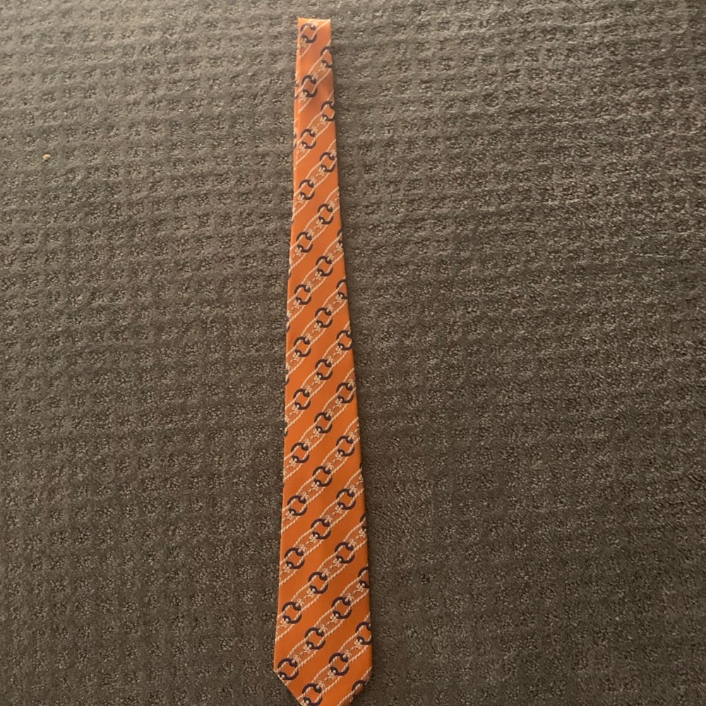Gucci Orange horse bit tie